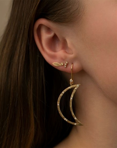 Stine A - Big Bella Moon With Stones Single Ørering - Guldfarvet